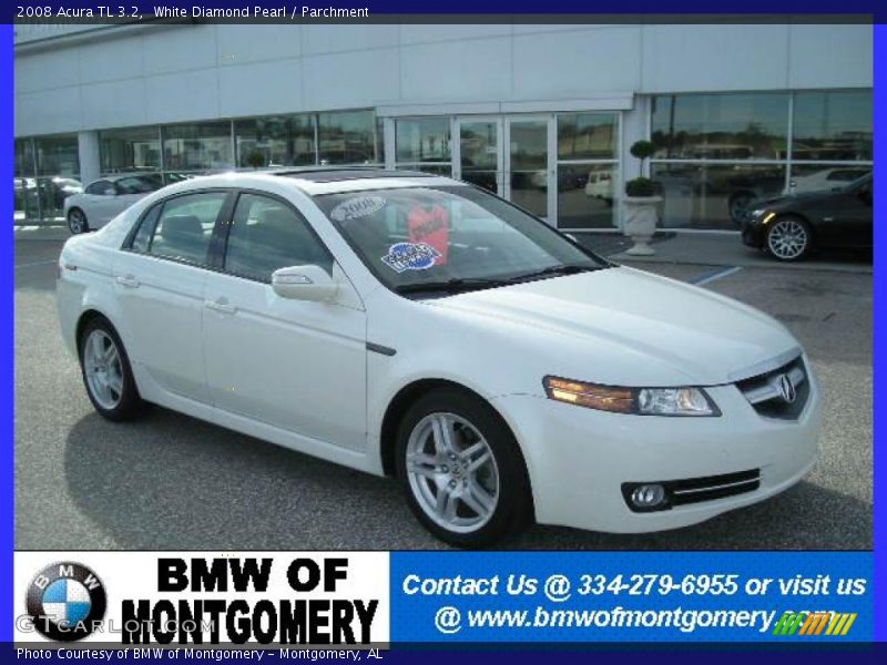 White Diamond Pearl / Parchment 2008 Acura TL 3.2