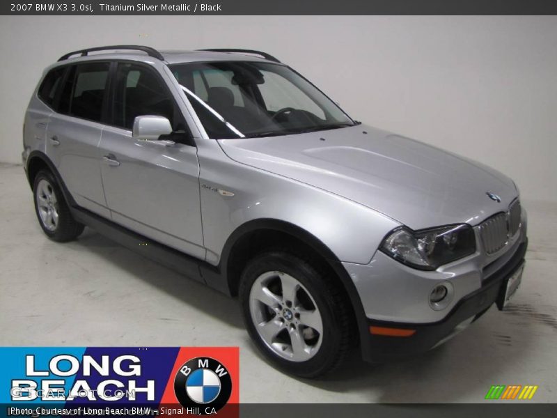 Titanium Silver Metallic / Black 2007 BMW X3 3.0si