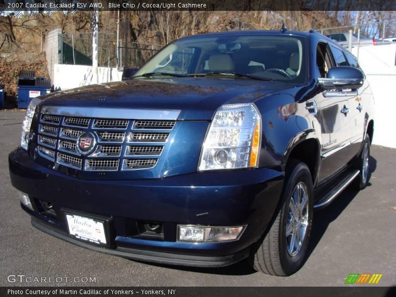 Blue Chip / Cocoa/Light Cashmere 2007 Cadillac Escalade ESV AWD