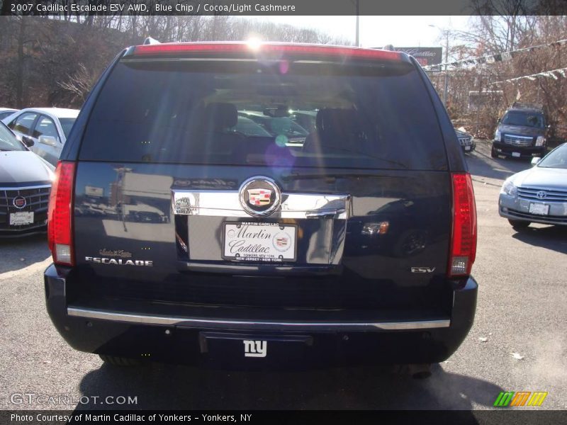 Blue Chip / Cocoa/Light Cashmere 2007 Cadillac Escalade ESV AWD