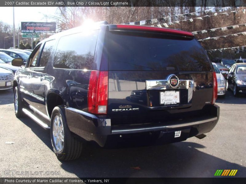 Blue Chip / Cocoa/Light Cashmere 2007 Cadillac Escalade ESV AWD