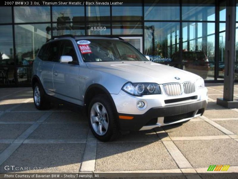 Titanium Silver Metallic / Black Nevada Leather 2007 BMW X3 3.0si