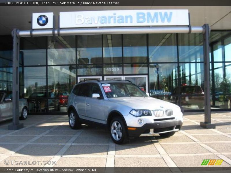 Titanium Silver Metallic / Black Nevada Leather 2007 BMW X3 3.0si