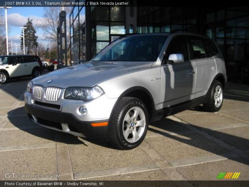 Titanium Silver Metallic / Black Nevada Leather 2007 BMW X3 3.0si