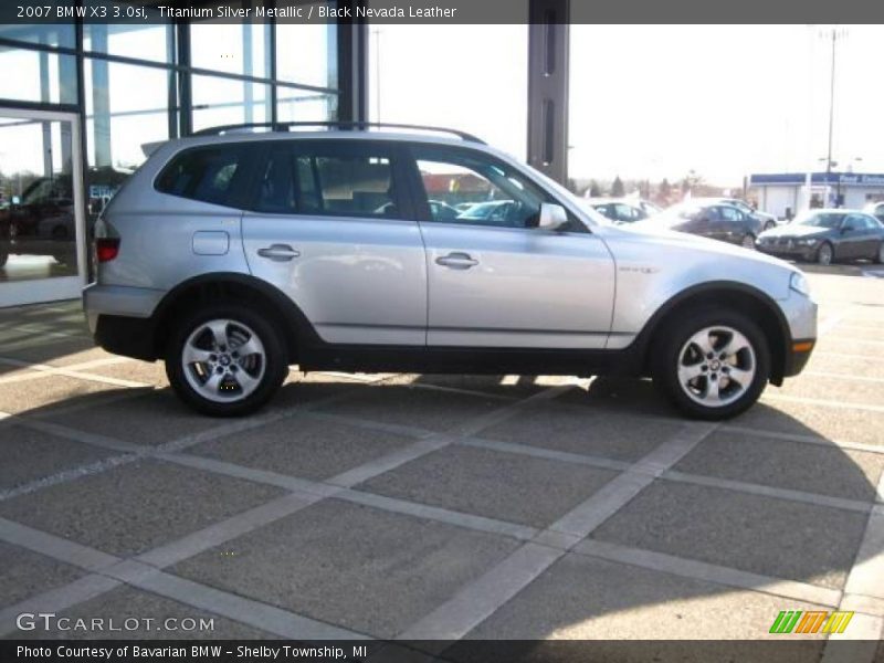 Titanium Silver Metallic / Black Nevada Leather 2007 BMW X3 3.0si