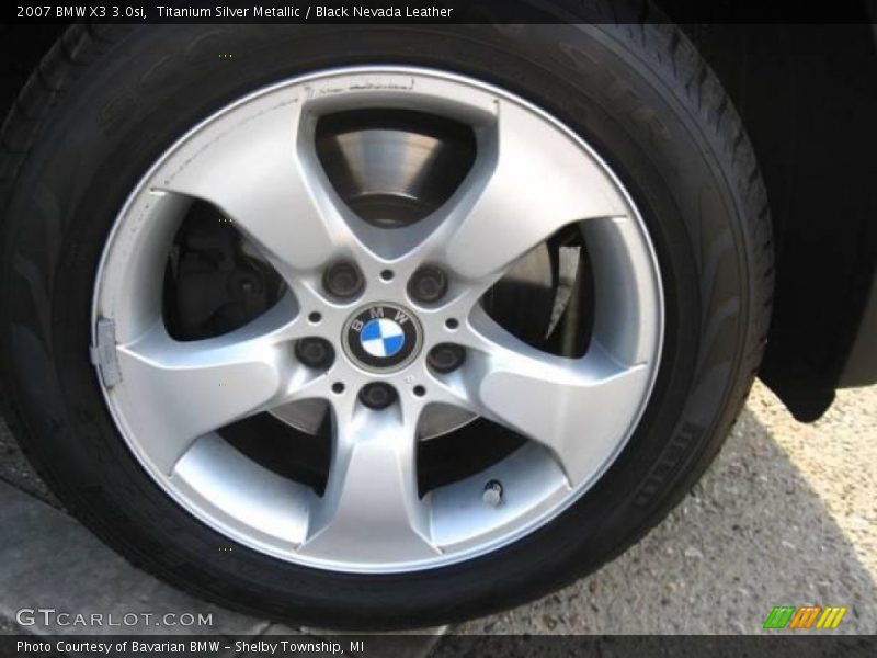 Titanium Silver Metallic / Black Nevada Leather 2007 BMW X3 3.0si