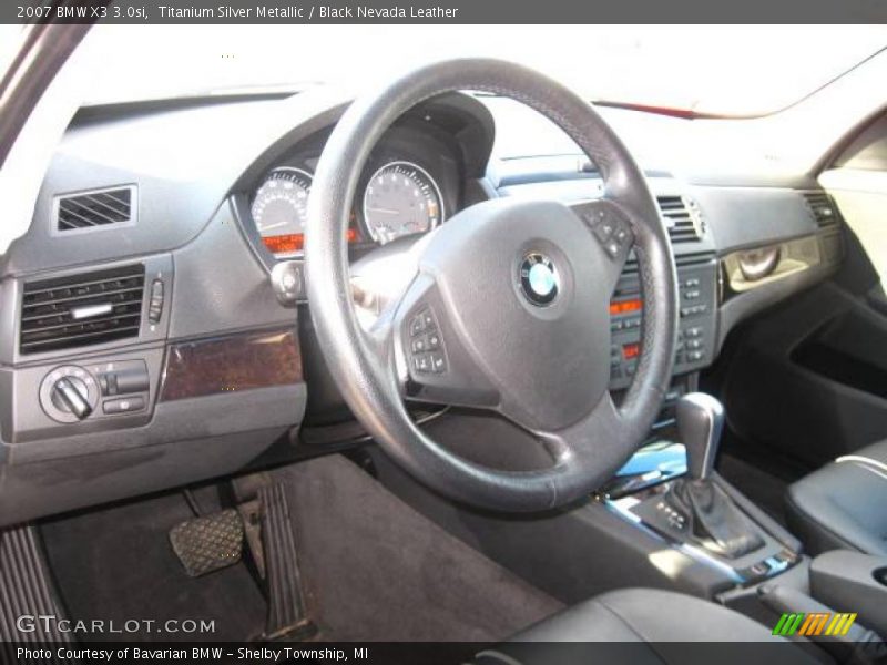 Titanium Silver Metallic / Black Nevada Leather 2007 BMW X3 3.0si