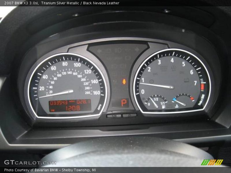 Titanium Silver Metallic / Black Nevada Leather 2007 BMW X3 3.0si