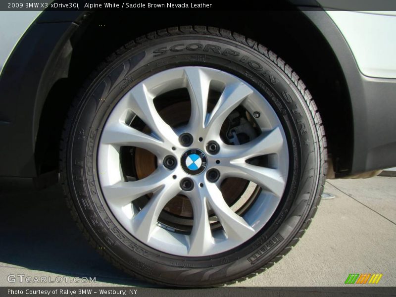 Alpine White / Saddle Brown Nevada Leather 2009 BMW X3 xDrive30i