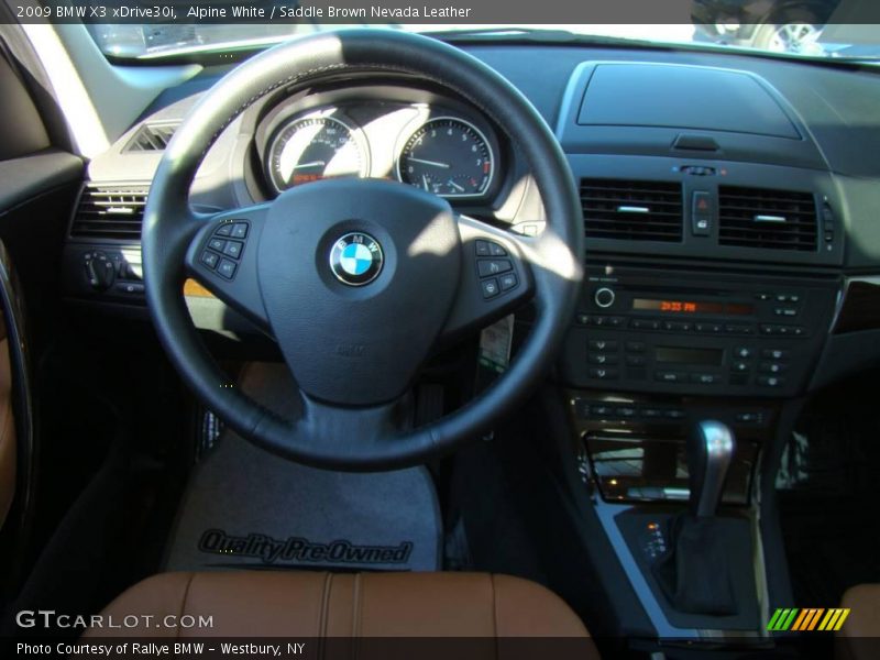 Alpine White / Saddle Brown Nevada Leather 2009 BMW X3 xDrive30i