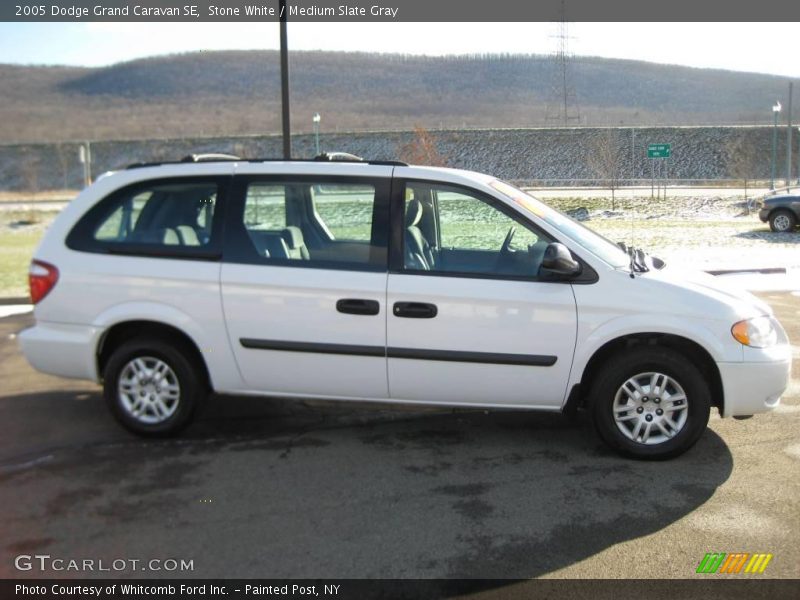 Stone White / Medium Slate Gray 2005 Dodge Grand Caravan SE
