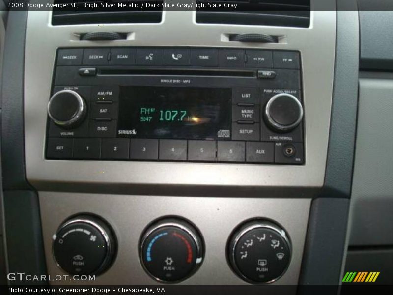 Bright Silver Metallic / Dark Slate Gray/Light Slate Gray 2008 Dodge Avenger SE
