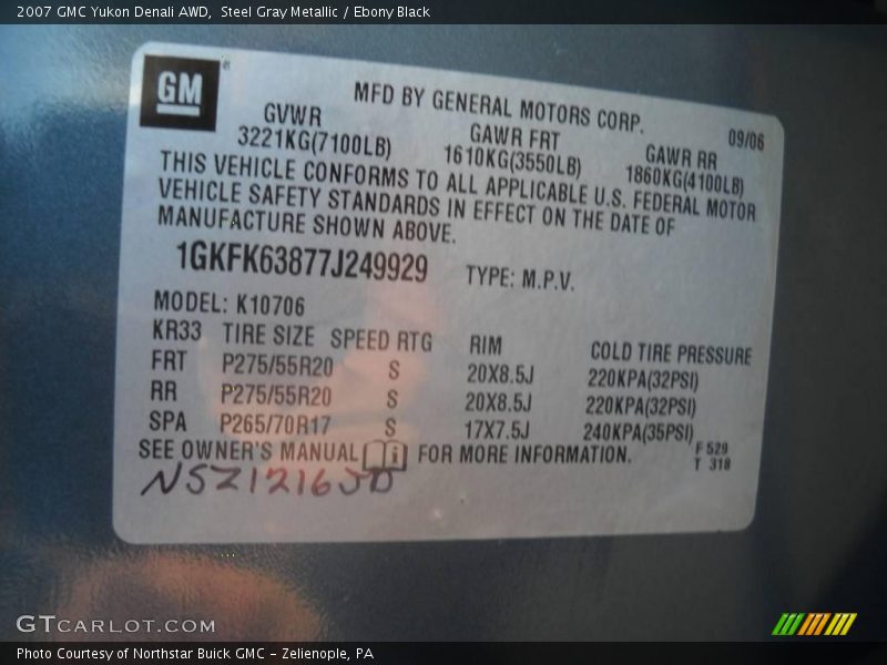 Steel Gray Metallic / Ebony Black 2007 GMC Yukon Denali AWD