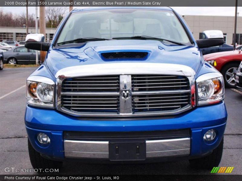 Electric Blue Pearl / Medium Slate Gray 2008 Dodge Ram 1500 Laramie Quad Cab 4x4