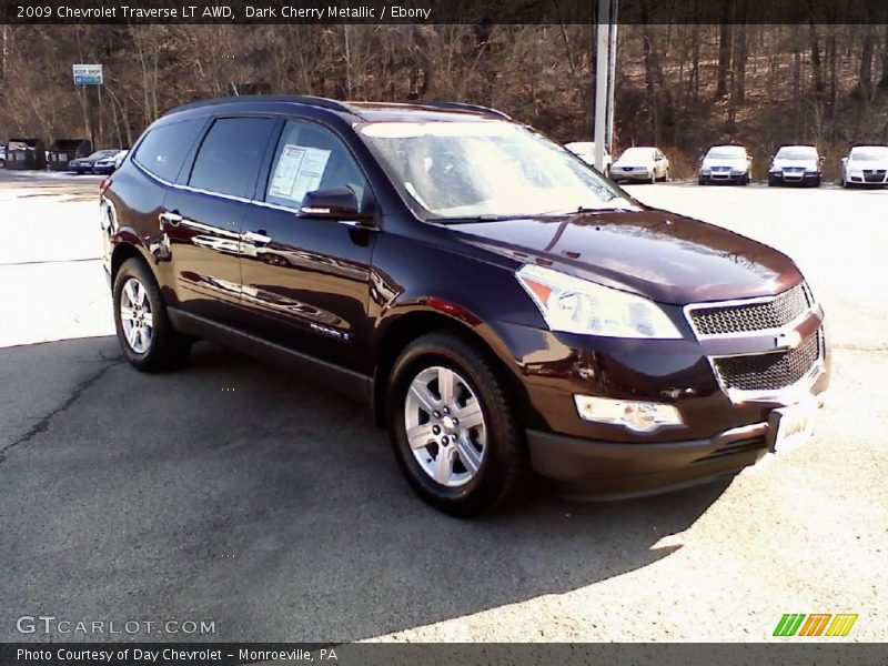 Dark Cherry Metallic / Ebony 2009 Chevrolet Traverse LT AWD