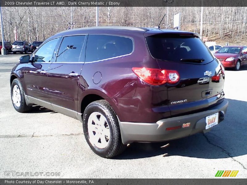 Dark Cherry Metallic / Ebony 2009 Chevrolet Traverse LT AWD