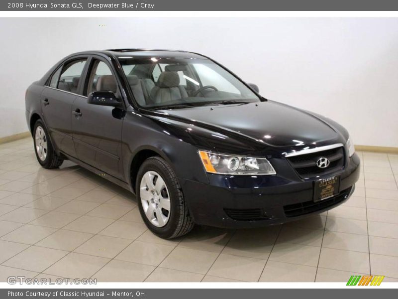 Deepwater Blue / Gray 2008 Hyundai Sonata GLS