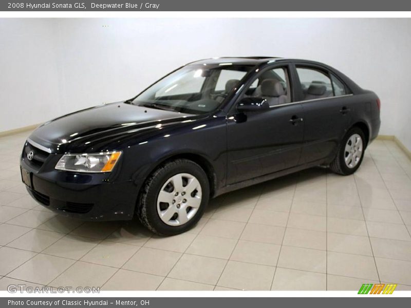 Deepwater Blue / Gray 2008 Hyundai Sonata GLS