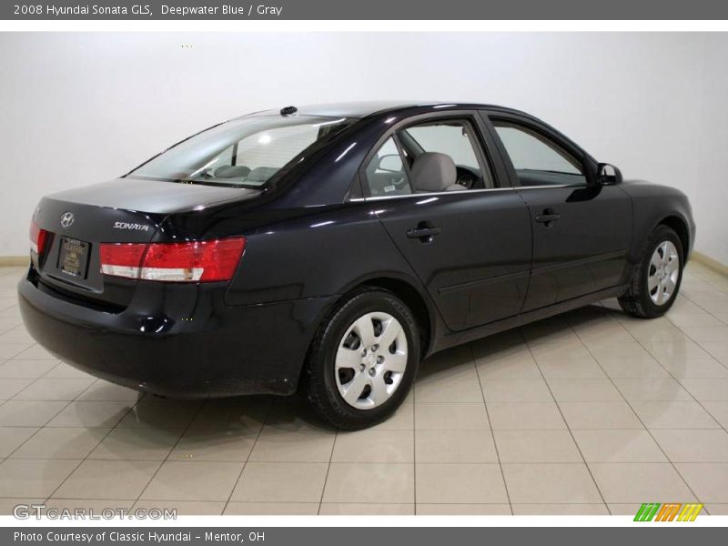 Deepwater Blue / Gray 2008 Hyundai Sonata GLS