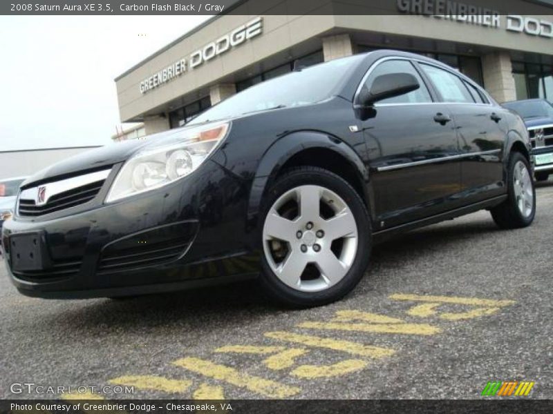 Carbon Flash Black / Gray 2008 Saturn Aura XE 3.5