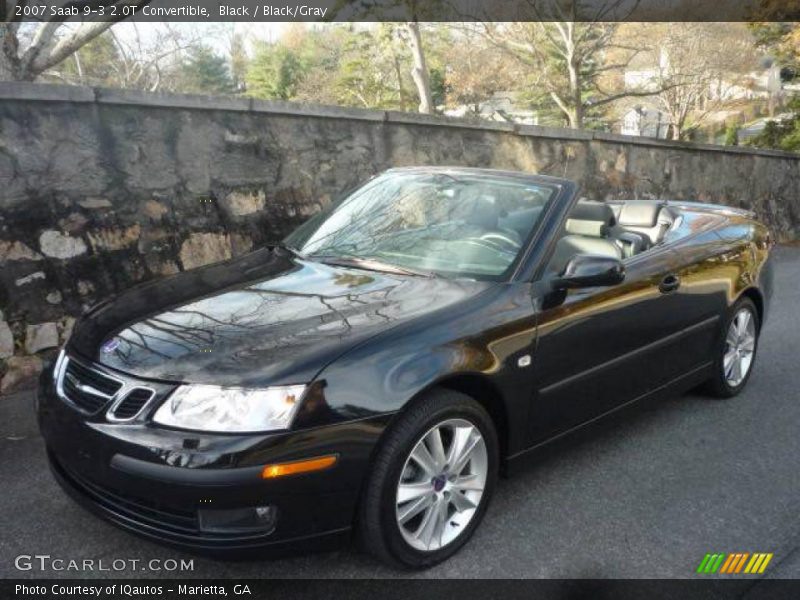 Black / Black/Gray 2007 Saab 9-3 2.0T Convertible