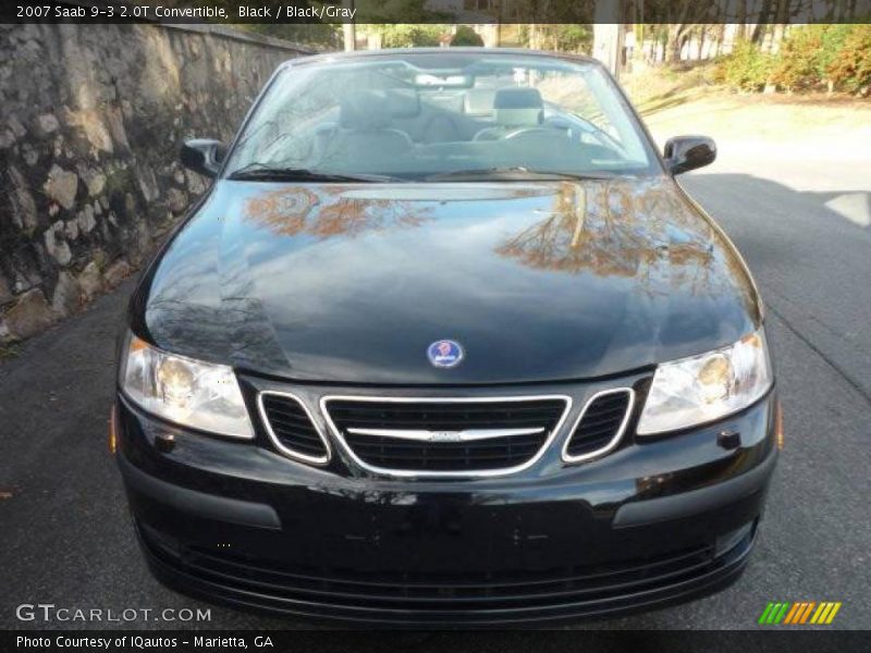 Black / Black/Gray 2007 Saab 9-3 2.0T Convertible