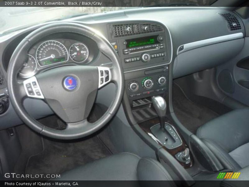 Black / Black/Gray 2007 Saab 9-3 2.0T Convertible