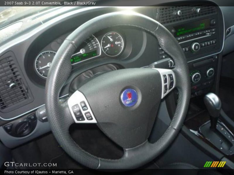 Black / Black/Gray 2007 Saab 9-3 2.0T Convertible