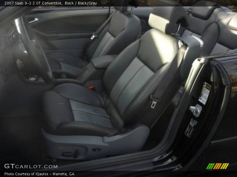 Black / Black/Gray 2007 Saab 9-3 2.0T Convertible