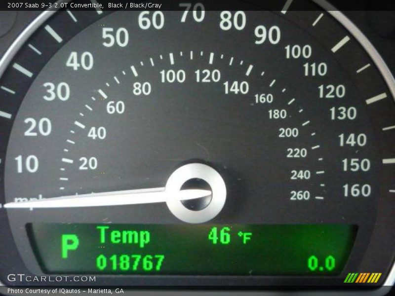 Black / Black/Gray 2007 Saab 9-3 2.0T Convertible