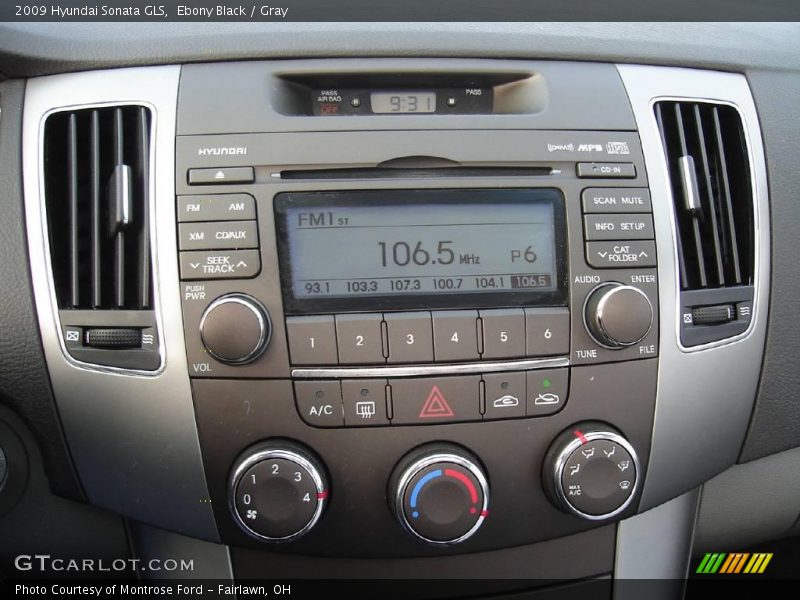 Ebony Black / Gray 2009 Hyundai Sonata GLS