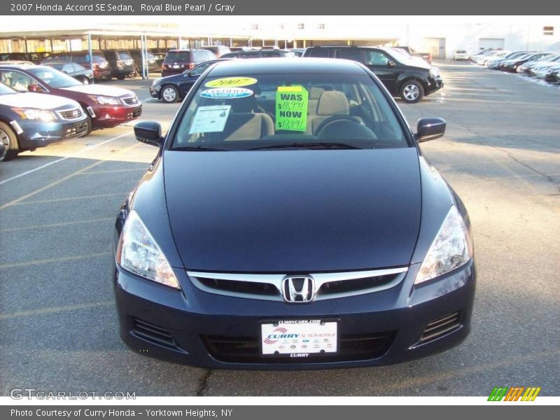 Royal Blue Pearl / Gray 2007 Honda Accord SE Sedan