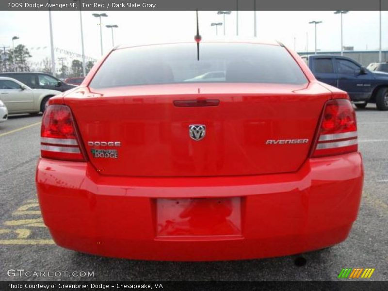 Tor Red / Dark Slate Gray 2009 Dodge Avenger SE