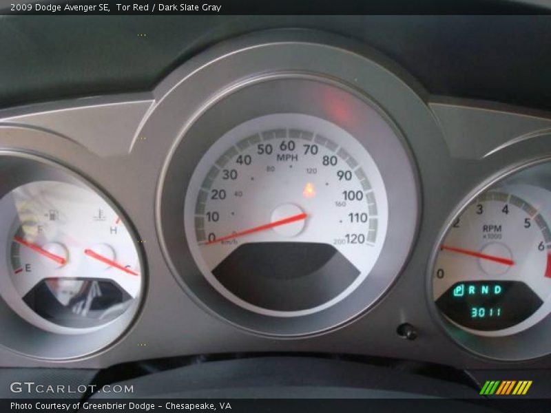 Tor Red / Dark Slate Gray 2009 Dodge Avenger SE