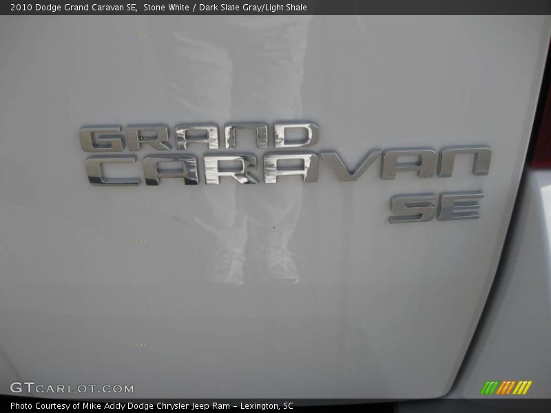 Stone White / Dark Slate Gray/Light Shale 2010 Dodge Grand Caravan SE