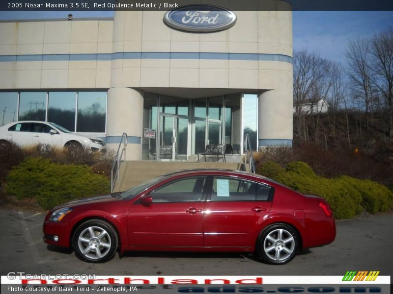 Red Opulence Metallic / Black 2005 Nissan Maxima 3.5 SE