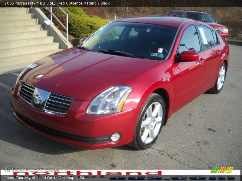 Red Opulence Metallic / Black 2005 Nissan Maxima 3.5 SE