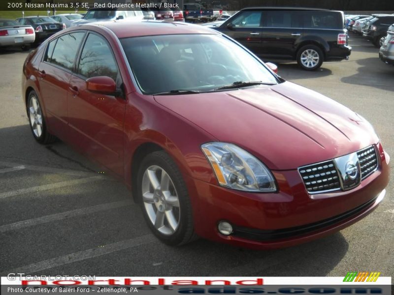 Red Opulence Metallic / Black 2005 Nissan Maxima 3.5 SE