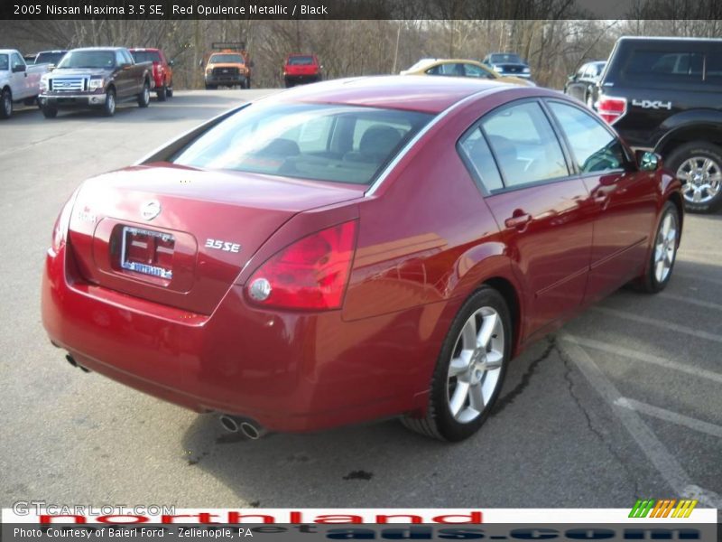 Red Opulence Metallic / Black 2005 Nissan Maxima 3.5 SE