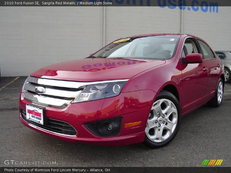 Sangria Red Metallic / Medium Light Stone 2010 Ford Fusion SE