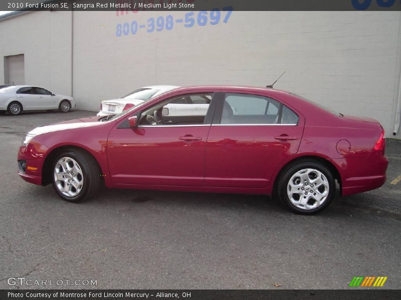 Sangria Red Metallic / Medium Light Stone 2010 Ford Fusion SE