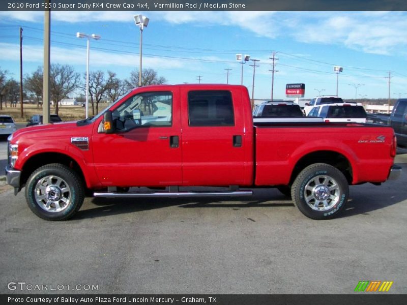 Vermillion Red / Medium Stone 2010 Ford F250 Super Duty FX4 Crew Cab 4x4