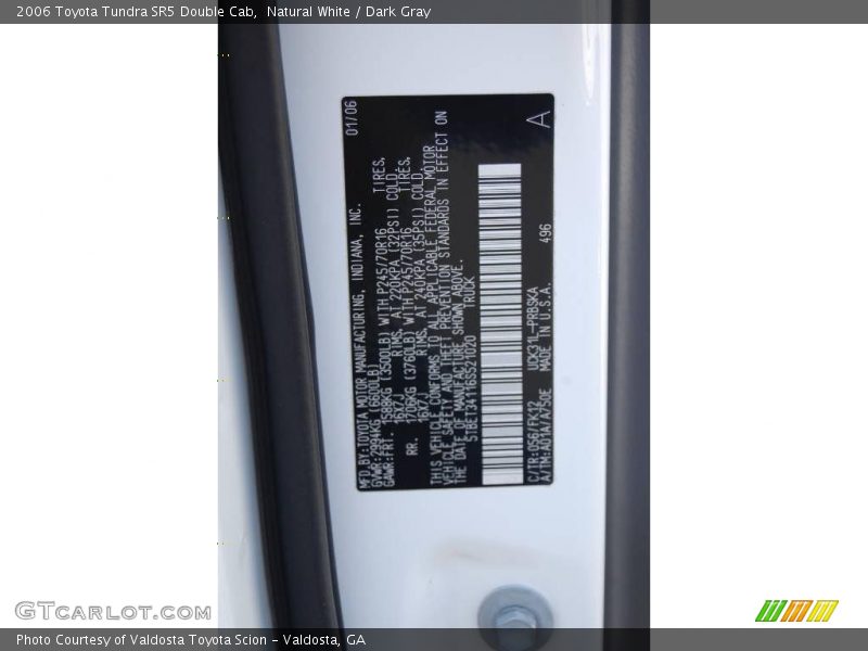 Natural White / Dark Gray 2006 Toyota Tundra SR5 Double Cab