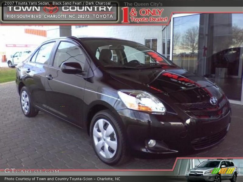 Black Sand Pearl / Dark Charcoal 2007 Toyota Yaris Sedan