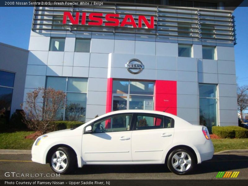 Fresh Powder White / Beige 2008 Nissan Sentra 2.0 S