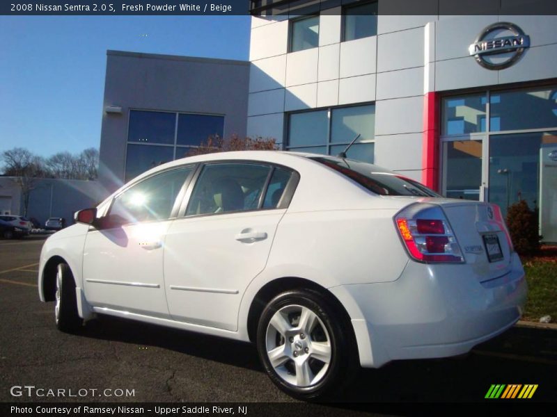 Fresh Powder White / Beige 2008 Nissan Sentra 2.0 S