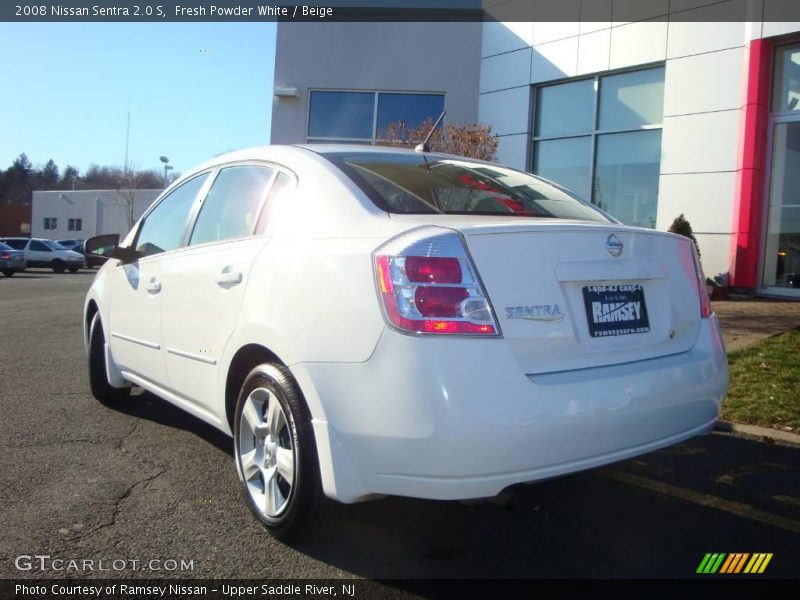 Fresh Powder White / Beige 2008 Nissan Sentra 2.0 S