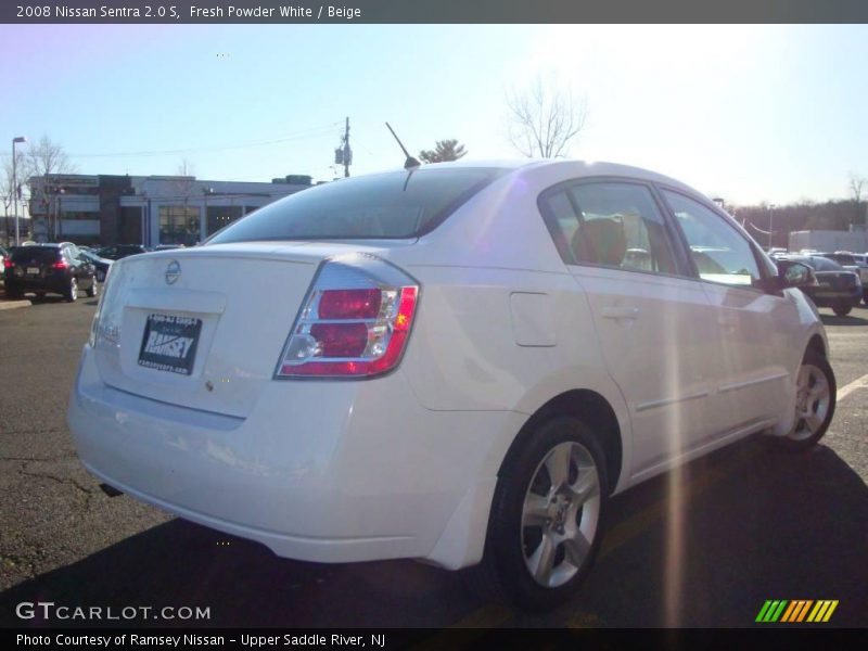 Fresh Powder White / Beige 2008 Nissan Sentra 2.0 S
