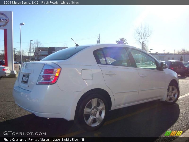 Fresh Powder White / Beige 2008 Nissan Sentra 2.0 S