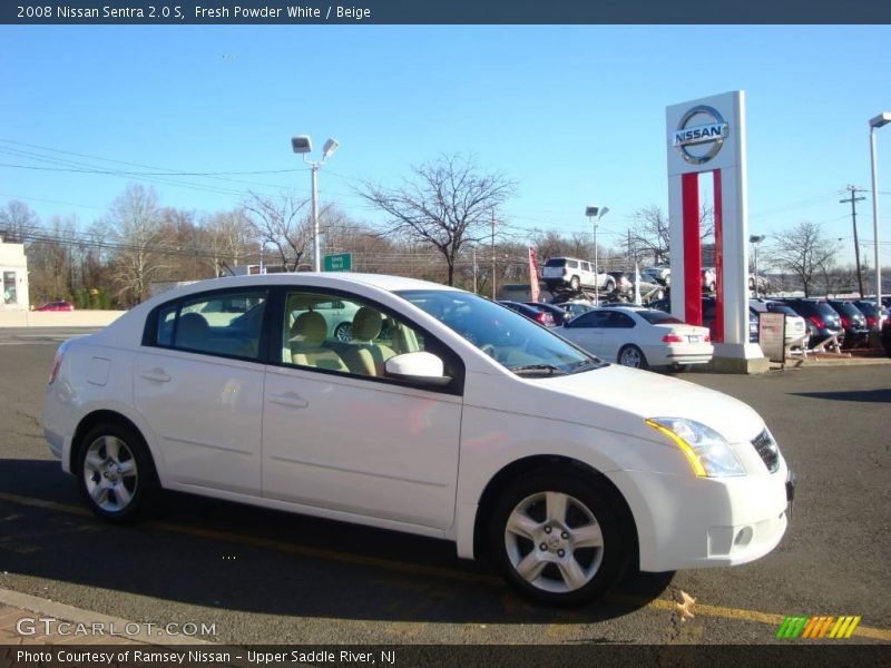 Fresh Powder White / Beige 2008 Nissan Sentra 2.0 S